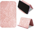 Airplane Travel Essentials for Flying Flex Flap Cell Phone Holder & Flexible Tablet Stand for Desk, Bed, Treadmill, Home & in-Flight Airplane Travel Accessories(1-Carved Pink)
