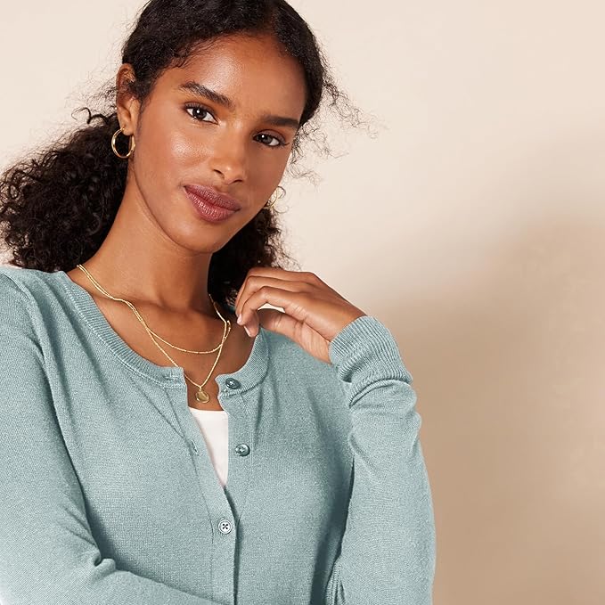 Amazon Essentials Women's Lightweight Crewneck Cardigan Sweater (Available in Plus Size)
