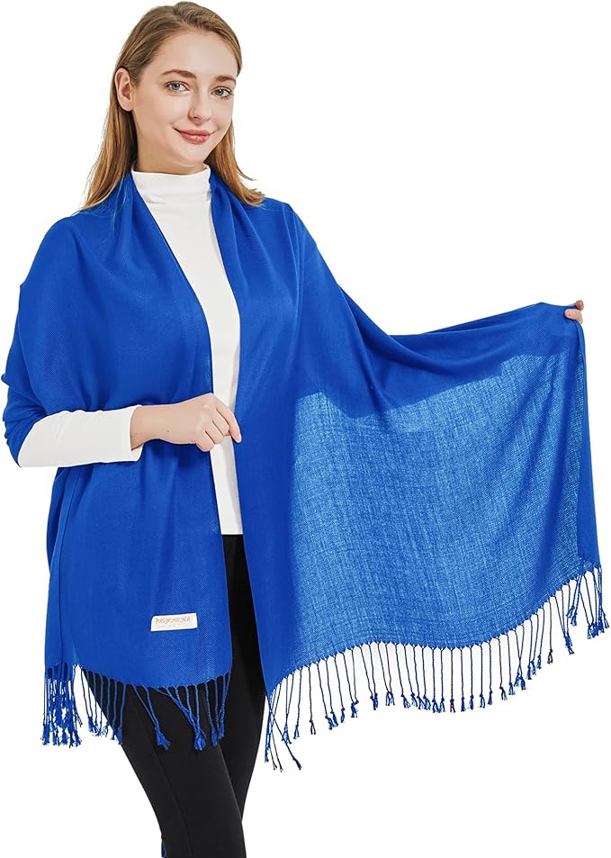 Soft Silky Pashmina Shawl Wraps Solid Colors Scarf for Wedding Evening Dresses