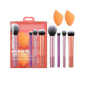Real Techniques 6 Piece Everyday Essentials Makeup Brush Set, Includes 4 Brushes & 2 Makeup Sponges, For Foundation, Blush, Bronzer, Contour, Eyeshadow, & Powder, Travel Gift Set, Cruelty-Free & Vegan