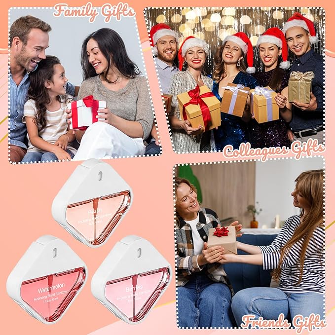3 Pcs Power Mist Hydrating Hand Sanitizer Spray Bulk Travel Size Hand Sanitizer Spray Pocket 1 oz Square Card Bottle for Daily Use Nurse Teacher Staff Employee Office Gifts for Mother's Day