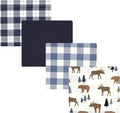 Hudson Baby Unisex Baby Cotton Flannel Receiving Blankets, Moose Bear, One Size