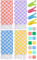 Antfuny 4 Packs Turkish Beach Towel Blanket Bath Pool Towels Bulk Travel Sand Free Quick Dry Extra Large Oversized Cute Big Cotton Soft Lightweight Compact Proof Men Women Adult Long Aesthetic Cloud