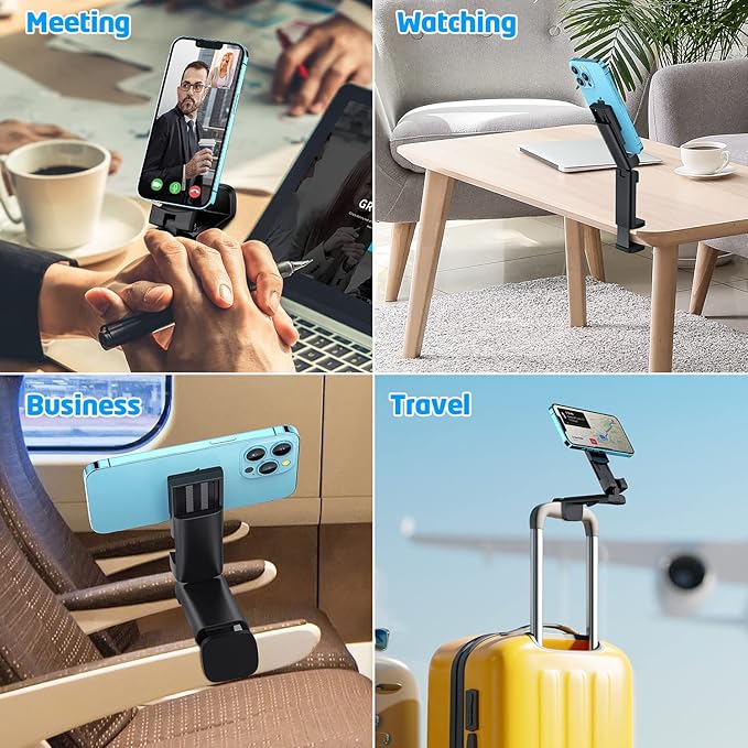 WixGear Magnetic Airplane Phone Holder with Multi Directional 360 Degree Rotation, Pocket Size, Accessory for Airplane, Airplane Phone Mount, Travel Must Have (New Magnetic Version)