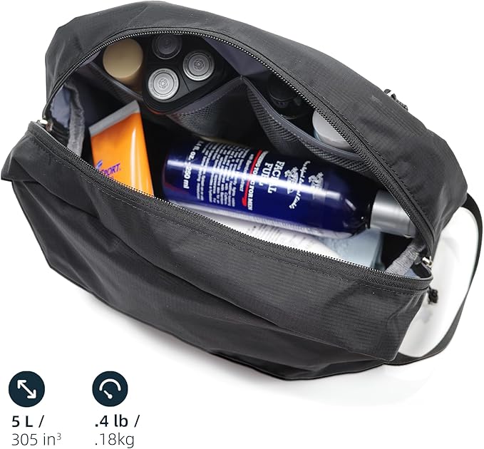 Travel Toiletry Bag 5L, Compact Travel Organizer with Waterproof TPU Wet/Dry Compartment