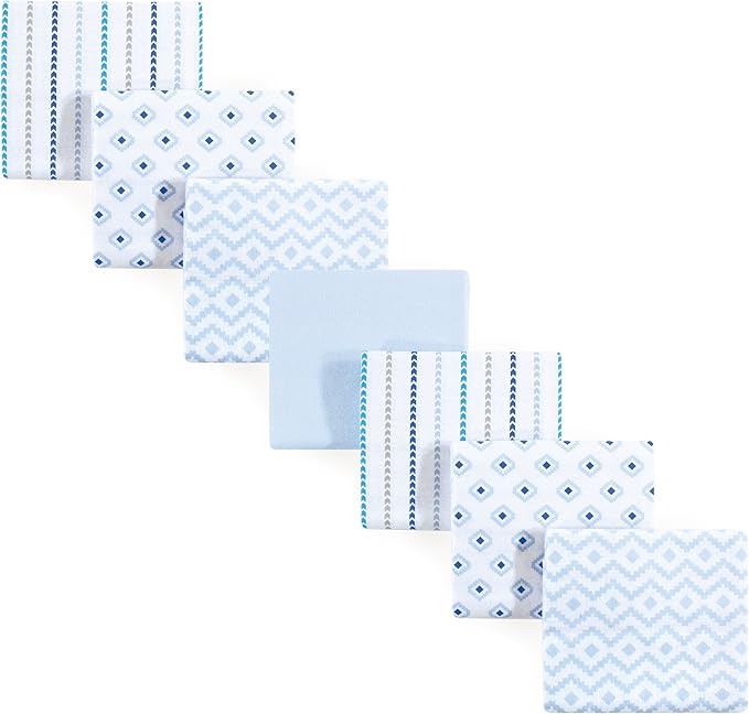 Hudson Baby Unisex Baby Cotton Flannel Receiving Blankets Bundle, Boy Modern, One Size