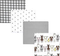 Hudson Baby Unisex Baby Cotton Flannel Receiving Blankets, Farm Friends Grey, One Size