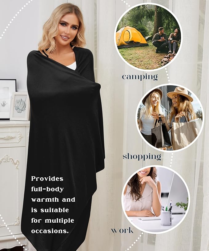 Tencel Cashmere Shawl Wraps for Women,Pashmina Stole Airplane Travel Wool Scarf Blanket Wrap Lightweight UPF 50+