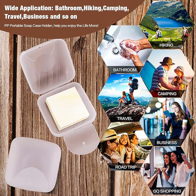 2 Pcs Small Size Plastic Soap Case Holder Container Box Home Outdoor Hiking Camping Travel,2.75 * 2.75 * 1.65 inch Clear