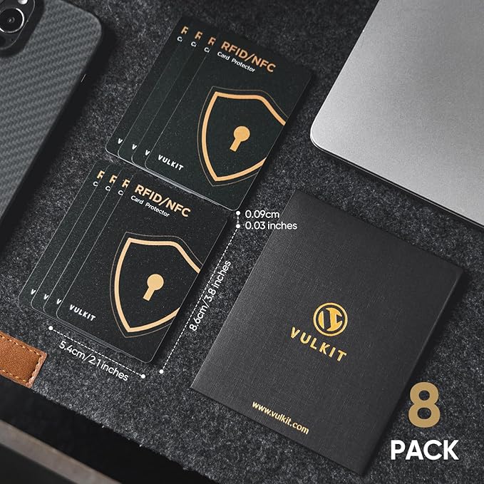 VULKIT RFID Blocking Cards 8 Pack Credit Card Protectors NFC Contactless Cards Protection for Business & Travel Wallet