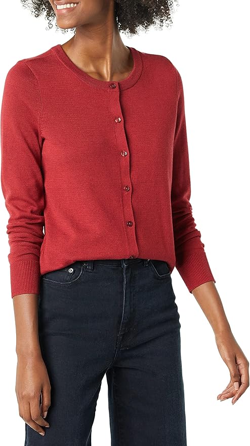 Amazon Essentials Women's Lightweight Crewneck Cardigan Sweater (Available in Plus Size)