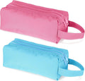 2Pcs Toothbrush Travel Bag, Toothbrush Pouch, Oxford Mini Toiletry Bag, Double-Layer Toothbrushes Bag Pouch with Reinforced Handle for Vacation, Gym
