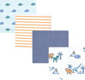 Hudson Baby Unisex Baby Cotton Rich Flannel Receiving Blankets 4-Pack, Pastel Dino, One Size