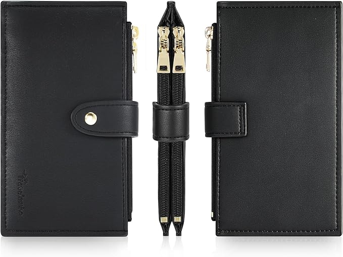 Travelambo Leather Wallets for Women Slim RFID Blocking Bifold Credit Card Holder Wallet