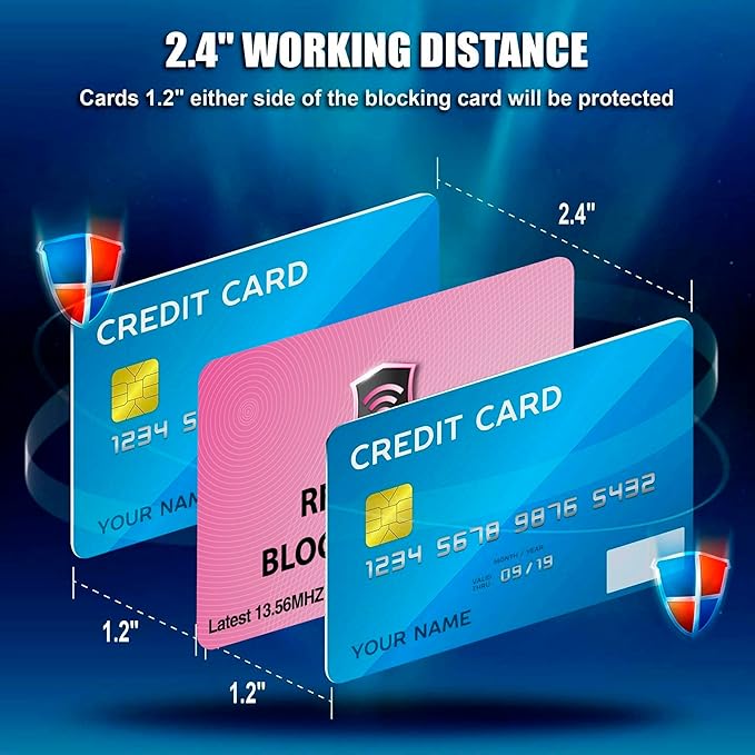 SaiTech IT 10 Pack RFID Blocking Card, Protect Your Entire Wallet, Purse, and Cards from NFC Contactless Theft Wallet for Men & Women - Pink
