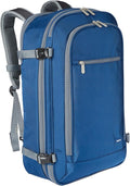 Amazon Basics Travel Backpack, Carry-On with Laptop Compartment, 40L Expandable Storage, Dual Use Backpack & Shoulder Bag with Multiple Compartments and Pockets, 15.8"W x 21.5"H x 8.3"D, Navy
