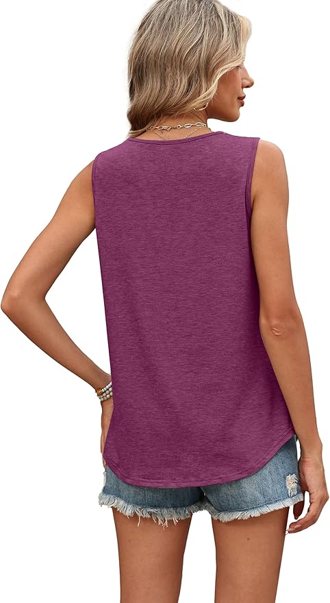 WIHOLL Tank Tops for Women Summer Outfits 2026 Crewneck Spring Casual Sleeveless Shirts Blouses Clothing