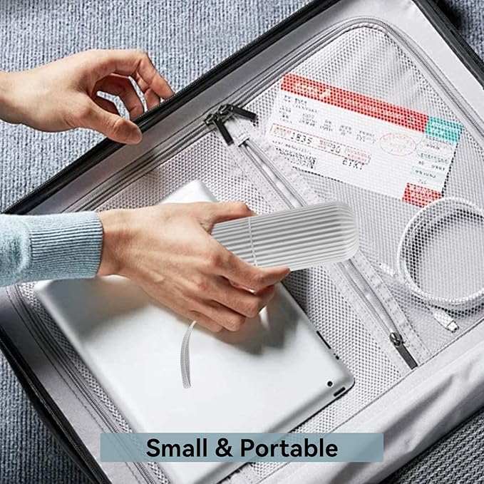 Cyrank Toothbrush Travel Case, Travel Toothbrush Holder Portable Toothbrush Case Toothbrush Container for Travel Plastic Toothbrush Containers Box for Travel Camping School Business, Grey