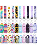 Geiserailie 40 Pcs Hand Sanitizer Keychain Holder Set Travel Bottle Holder Lipstick Case Wristlet Keychain for Women(Floral)