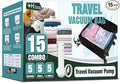 Travel Vacuum Bags with Electric Pump, Vacuum Travel Bags for Luggage and Suitcase, Combo 15 Pack