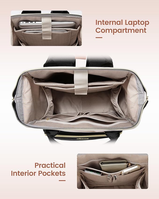 LOVEVOOK Laptop Backpack for Women, 15.6'' Waterproof Nurse Bag Teacher Work Backpack Purse for Women, Travel Computer Backpack for College Office Business Ladies