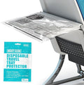 15 Disposable Travel Tray Protectors by Mighty Clean │ Airplane Travel Essentials for Toddler, Kids, and Adults │ Must Have for Flying │ Provides a Clean Surface and Entertainment │ 15 Pack