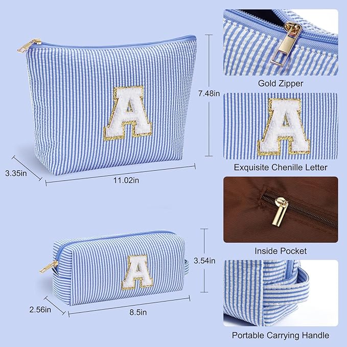 YOOLIFE Teacher Gifts for Women - Teacher Appreciation Gifts, Retirement Travel Gift for Teachers Travel Makeup Organizer Bag | Teachers Birthday Retirement Gift for Women 2026 | Blue M