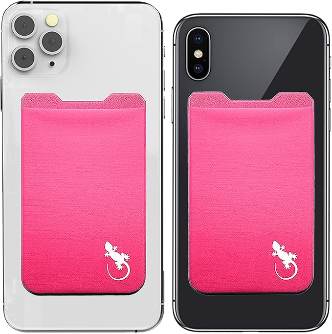 Phone Wallet - Adhesive Card Holder - Cell Phone Pouch - Stick on Lycra Pocket by Gecko - Carry Credit Cards and Cash