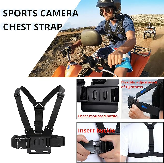 lifelimit Accessories 62 in 1 Accessories Starter Kit Compatible with All Gopro Hero 13/12/11/10/9/8 max Fusion/Session/HD Black White Silver AKASO APEMAN Campark SJCAM