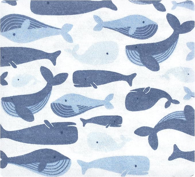 Hudson Baby Unisex Baby Cotton Flannel Receiving Blankets 7-Pack Bundle, Cute Whales, One Size