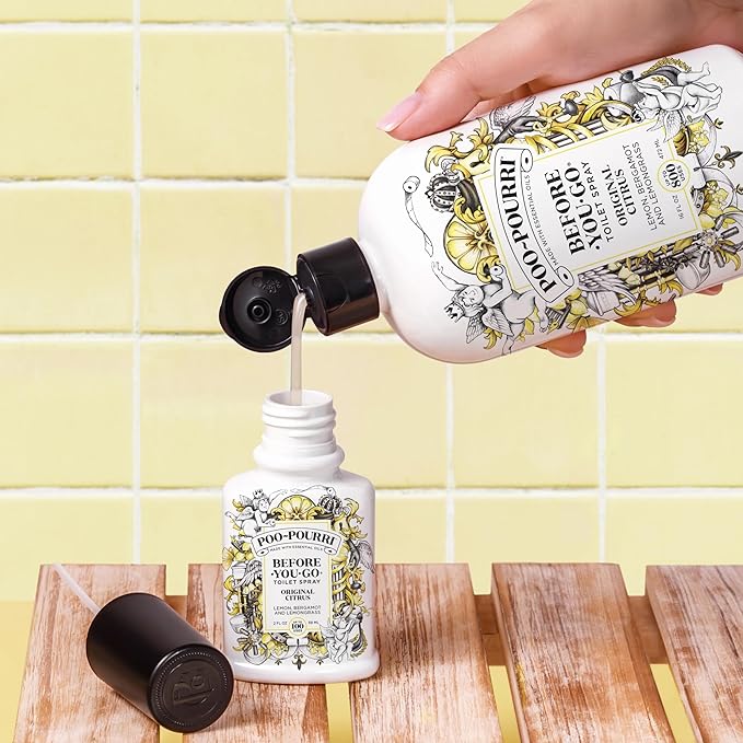 Poo-Pourri Before-You-Go Pocket Toilet Spray, Travel Essentials, Original Citrus, 1 Fl Oz 2 Pack, Up to 50 Uses, On-The-Go Bathroom Odor Deodorizer with Essential Oils, TSA Approved Size