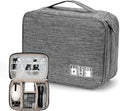 Cable Organizer bag for women or men,Electronic Accessories Carry Case Portable Waterproof Double Layers All-in-One Storage Bag for Cord, Charger, Phone, Earphone (Grey)