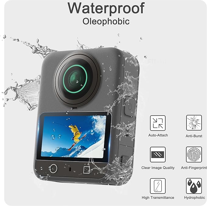 FiTSTILL Tempered Glass Screen Protector for DJI OSMO 360,Tempered Glass Screen Cover Ultra HD 9H Hardness,Scratch Resistant film OSMO360 Accessories kit