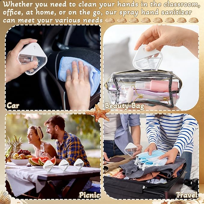 3 Pcs Power Mist Hydrating Hand Sanitizer Spray Bulk Travel Size Hand Sanitizer Spray Pocket 1 oz Square Card Bottle for Daily Use Mother's Day Mom Employee Nurse Teacher Appreciation Gifts