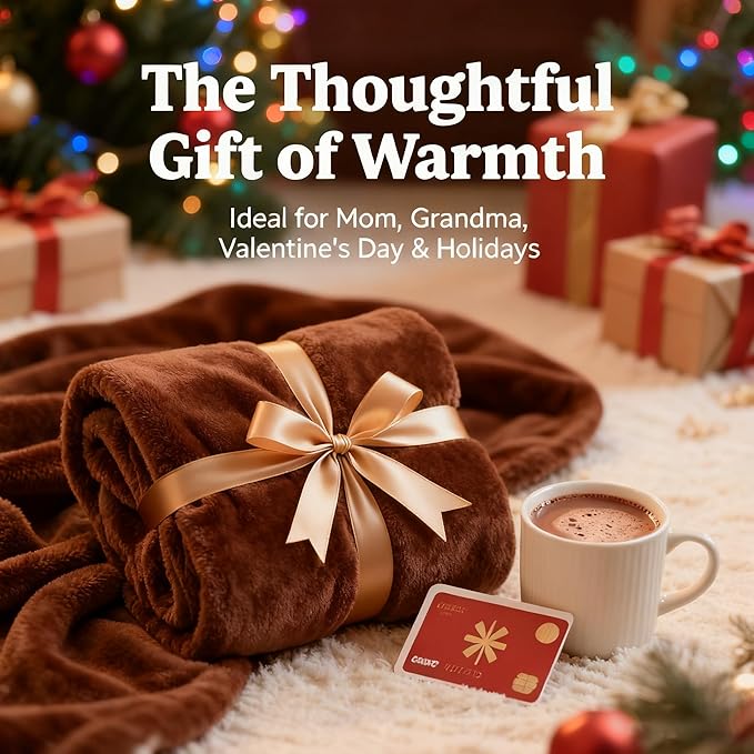 SNZ Wearable Blanket for Womens and Mens, Comfy Flannel Poncho, Snuggie Warm Shawl Wraps for Women, Birthday Gift Ideas