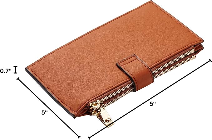 Travelambo Leather Wallets for Women Slim RFID Blocking Bifold Credit Card Holder Wallet
