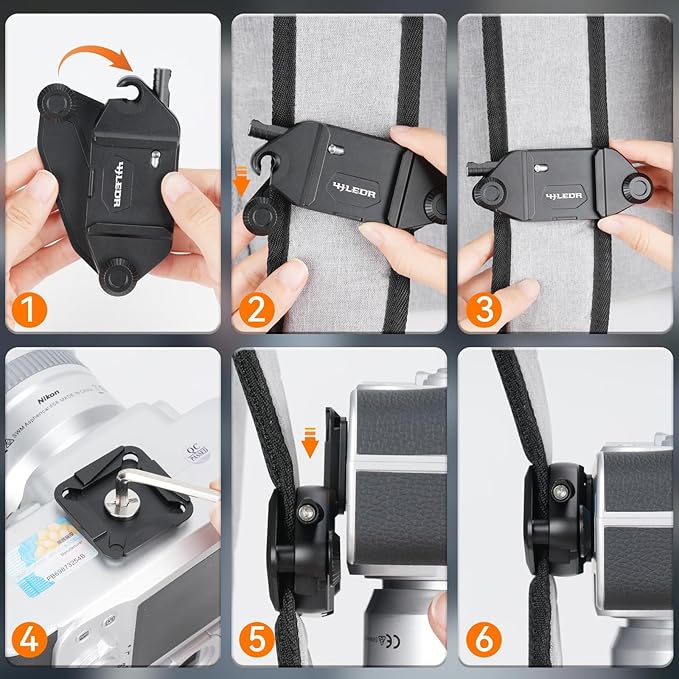 V1 Camera Clip Kit with Quick Release Plate, Capture Camera Clip for Backpack Strap, Quick Mount/Release System for DSLR, Mirrorless, and Action Cameras