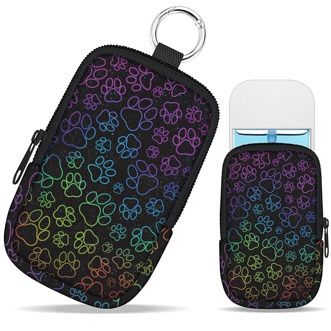 Dog Paws Hand Sanitizer Spray Case, Hand Sanitizer Holder Zippered Pouch, Cute Fashion Accessory with Snap Hook for Glow Mist and Power Mist 1FL OZ