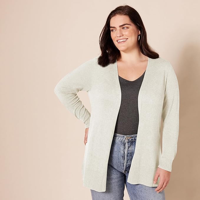 Amazon Essentials Women's Lightweight Long Sleeve Open-Front Cardigan Sweater (Available in Plus Size)