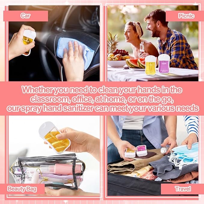 3 Pcs Power Mist Hydrating Hand Sanitizer Spray Bulk Travel Size Hand Sanitizer Pocket 1.35 oz Gourd Spray Bottle for Daily Use Mother's Day Mom Staff Employee Nurse Teacher Appreciation Gifts
