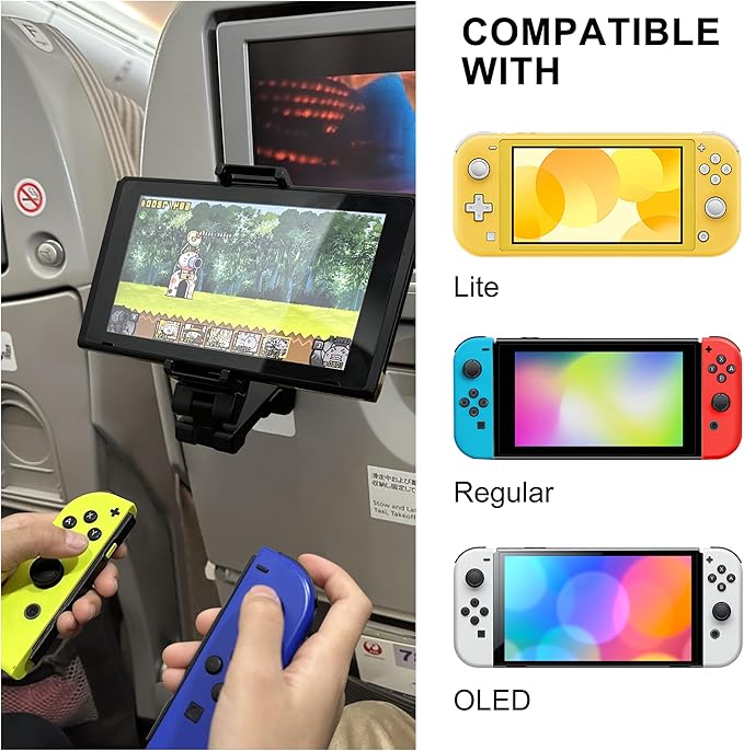 Perilogics Universal Airplane Phone Holder Mount – [Silent Version] Handsfree Travel Phone Holder for Tray Table, 360° Adjustable Phone Mount for Flying, in-Flight Travel Stand for iPhone & Android