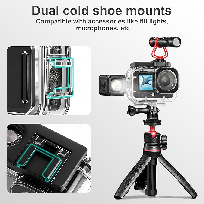 FitStill 60M/196FT Diving Kit for DJI osmo Action 6, Waterproof Housing + Buoyancy Handle + Diving Filter for Underwater Shooting DJI Action 6 Protective Accessories