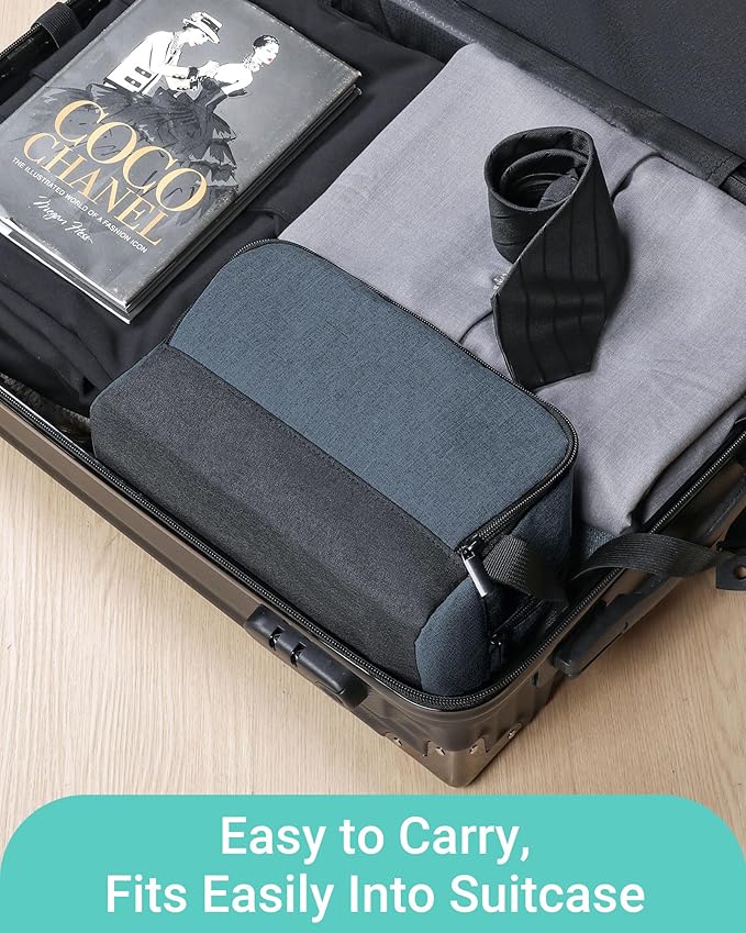 Elviros Travel Toiletry Bag for Men Hanging Dopp Kit Shaving Bag Toiletries Organizer Small Tool Medicine Hygiene Bag for Traveling Pouch(Blue&Black,Large)