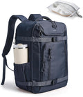 BAGSMART 40L Travel Backpack for Women & Men Fits 17-Inch Laptop, Airline Approved Carry On Backpack with Wet Pocket & Shoe Pouch, Water-Resistant Personal Item Travel Bag, Navy Blue