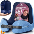 ComfyNap® Versatile Travel Neck Pillow for Airplane [Patented], 9 Positions in 3 Techniques, Plane Pillow with Pure Memory Foam, Travel Pillow with HeadRest Flight Sleep, Travel Essential - Zeus