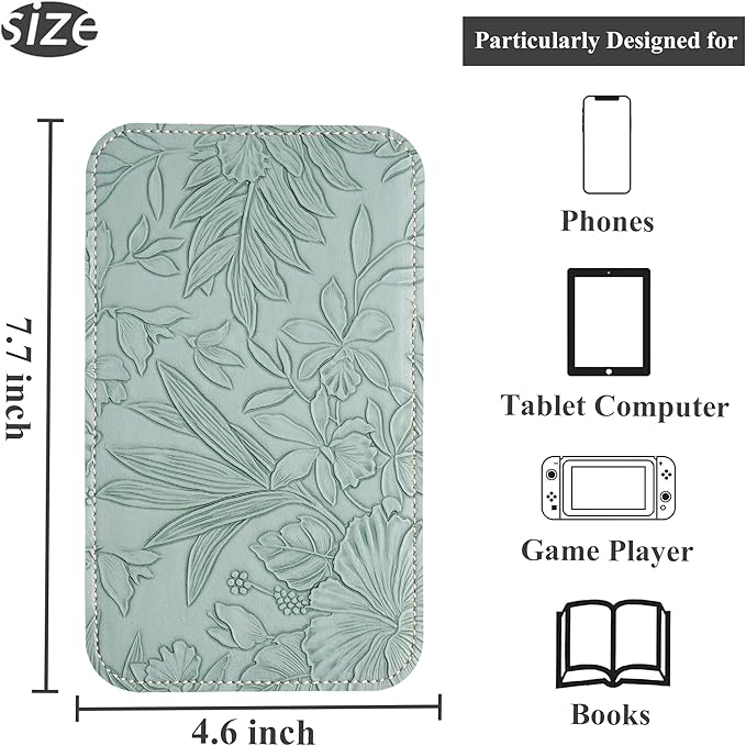 Airplane Travel Essentials for Flying Flex Flap Cell Phone Holder & Flexible Tablet Stand for Desk, Bed, Treadmill, Home & in-Flight Airplane Travel Accessories(1-Carved Green)