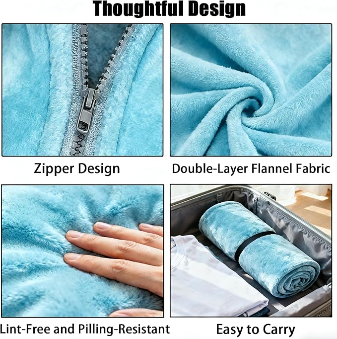 SNZ Wearable Blanket for Womens and Mens, Comfy Flannel Poncho, Snuggie Warm Shawl Wraps for Women, Birthday Gift Ideas