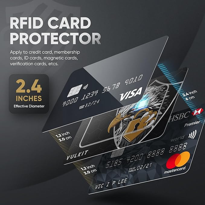 VULKIT 5 Pack RFID Blocking Cards, RFID/NFC Protectors NFC Contactless Protection Wallet Shield Travel Essentials
