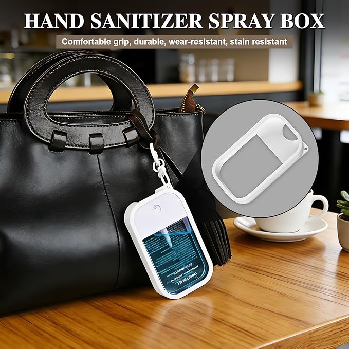 Silicone Case Compatible with Touchland Hand Sanitizer Spray (Fit for 1 FL OZ/30 mL), Protective Case with Keychain