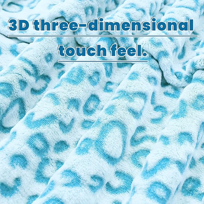 Soft Fleece Blanket Queen Size Fuzzy Sky Blue Queen Blankets for Bed Lightweight Extra Large Cozy Cyan Throw Blanket 90"x90"